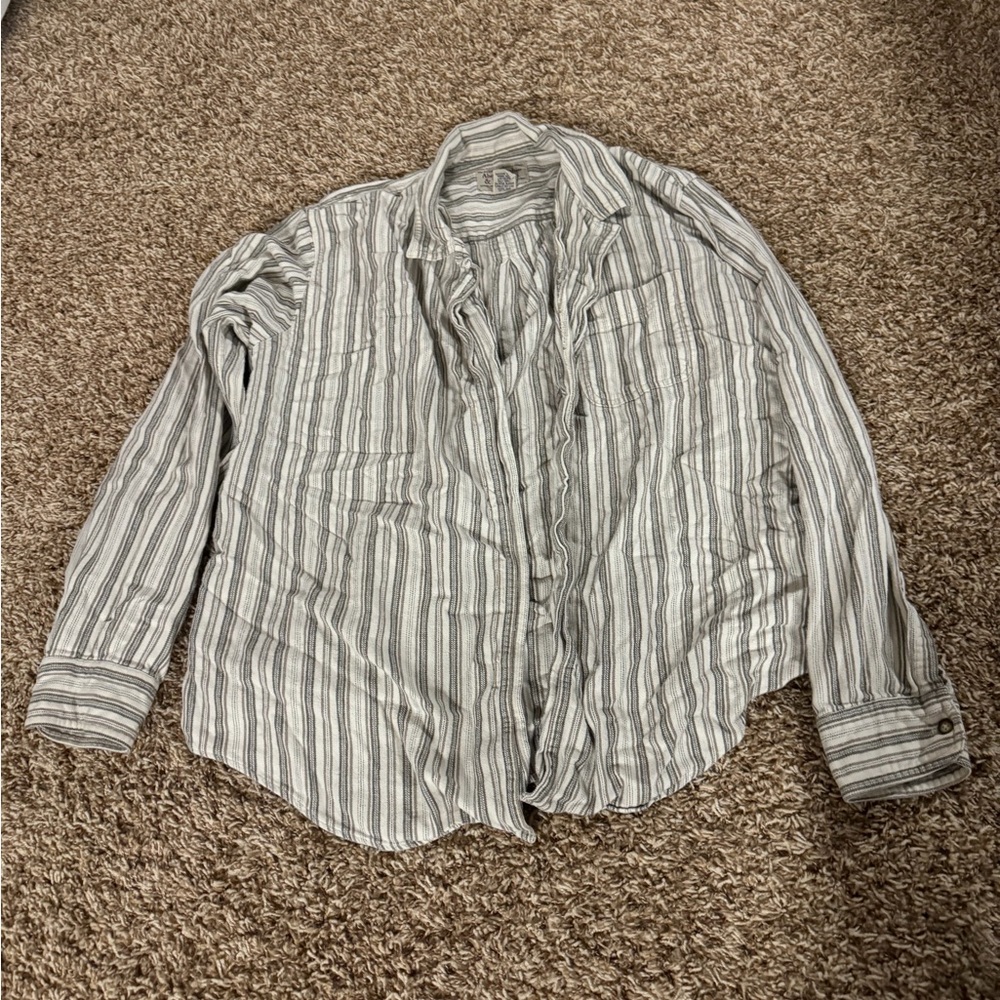 Abercrombie & Fitch Beige Striped flannel Shirt
